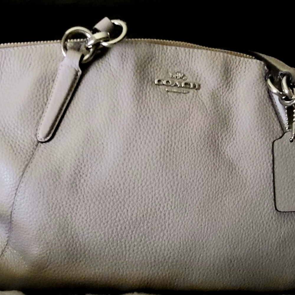 NWT COACH PURSE has 2 small handles&detachable long strap tags& plastic still in